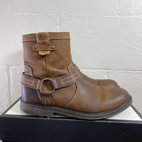 J. Murphy Ankle Boots Harness Brown Nubuck Zip Side Pull On Men's Size 9 M - Picture 3 of 10